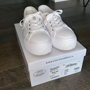 Steve Madden - White Platform Sneakers (Emmi White)